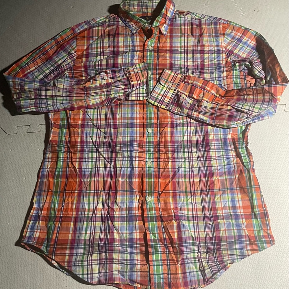 Ralph Lauren Vibrant Plaid Button Down Shirt